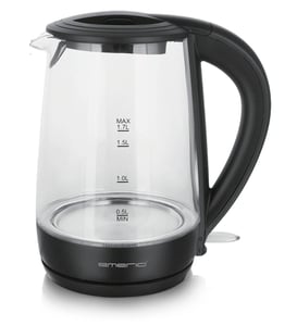 Emerio WK-123124 vattenkokare 1,7 l 2200 W Svart, Genomskinlig