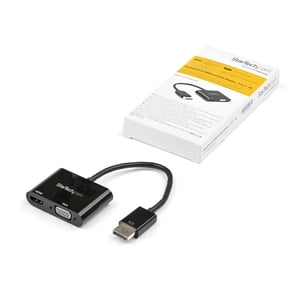 StarTech DP2VGAHD20 adapter kablowy DisplayPort HDMI + VGA (D-Sub) Czarny