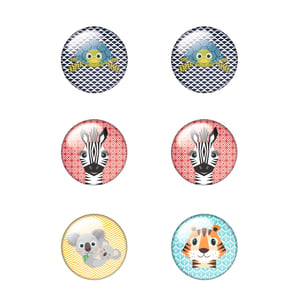 Herlitz Cute Animals Fridge Magnet, Plastic, Multicolor, 6-pack