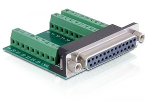 DeLOCK 65317 przejściówka do kabli 25p 27p Czarny, Zielony, Srebrny