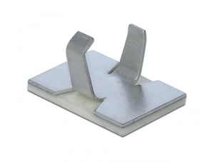 DeLOCK Self-adhesive Cable Clips, Aluminum, 10 pcs.