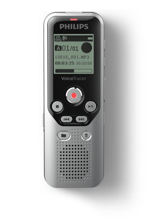 Philips DVT1250 dyktafon Pamięć wewnętrzna i karty pamięci flash Czarny, Szary