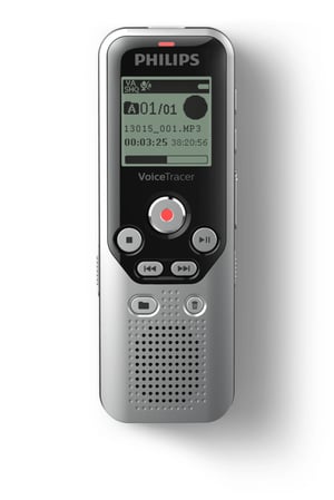 Philips DVT1250 dyktafon Pamięć wewnętrzna i karty pamięci flash Czarny, Szary