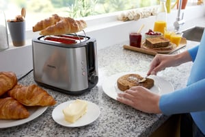 Philips Viva Collection HD2650/90 Toster — z dwiema szerokimi szczelinami, metalowy