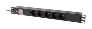 Lanberg PDU-05E-0200-IEC-BK rozdzielacz zasilania PDU 5 x gniazdo sieciowe 1U Czarny