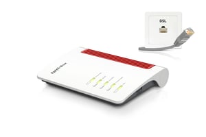 Box FRITZ! 7530 router bezprzewodowy Gigabit Ethernet Dual-band (2.4 GHz/5 GHz) Czarny, Czerwony, Biały