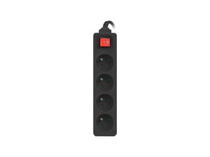 Lanberg PS1-04E-0150-BK grenuttag 1,5 m 4 x nätuttag För inomhusbruk Svart