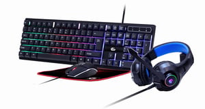 Gembird GGS-UMGL4-02 tangentbord Medföljande USB-gamingmus QWERTY US English Svart