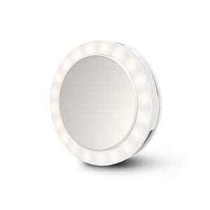 Ecomed 23603 Freestanding Round White Makeup Mirror