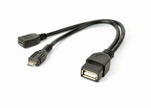Gembird A-OTG-AFBM-04 USB-kabel 0,15 m Micro-USB B till USB A, svart