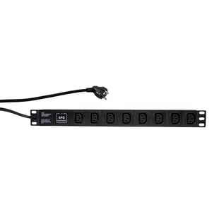 LogiLink PDU8A01 strömfördelare (PDU) med 8 nätuttag, 1U, svart