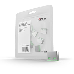 Lindy 40461 Port Blocker USB Type-A Port Blocker Green Acrylonitrile Butadiene Styrene (ABS) Copolymer 10 pcs.