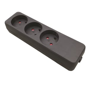 Garbot Z66000109-PA01 3-fach-Netzsteckdosen-Verteiler, für den Innenbereich, schwarz