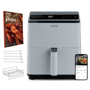 Cosori Dual Blaze Einzel-Heißluftfritteuse, 6,4 l, 1750 W, Hellgrau