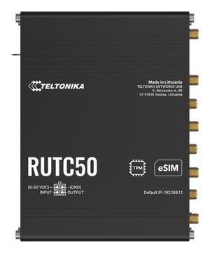 Teltonika RUTC50 router bezprzewodowy Gigabit Ethernet Dual-band (2.4 GHz/5 GHz) 5G Czarny