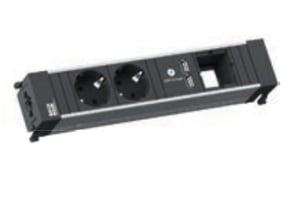 Bachmann 909.0056 PDU-Stromverteiler, 2 x Netzsteckdose, schwarz