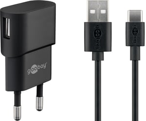 Goobay 45298 Ladegerät für mobile Geräte, universell, schwarz, Wechselstrom, für den Innenbereich