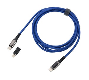 TROIKA CBL20/DB kabel USB 2 m USB C USB C/Lightning 100 W Niebieski