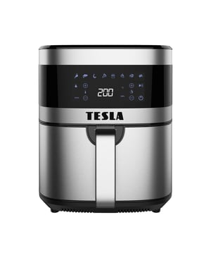 Tesla AIRCKQ60XLBLK Single-Basket 6 L 1500 W Hot Air Fryer, Black, Silver