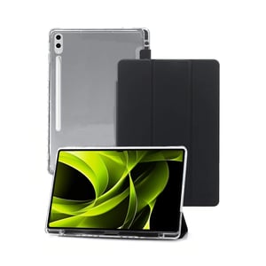 Mobile Origin MO-TRA-S10PLUS etui na tablet 31,5 cm (12.4") Etui z klapką Czarny, Przezroczysty