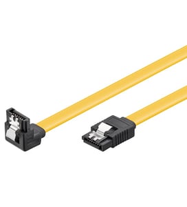 Goobay CAK SATA 600-020 90° CLIP 0,2 m SATA-Kabel 0,2 m SATA 7-polig Schwarz, Gelb
