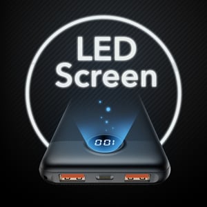 VEGER L10 Lithium-Polymer-Powerbank (LiPo) 10000 mAh Schwarz