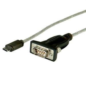 ROLINE 12.02.1164 Parallel Cable, Black, 1.8 m, USB Type-C to DB-9