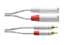 Cordial 2 x RCA/2 x XLR, 1.5 m kabel audio 1,5 m 2 x XLR (3-pin) Biały