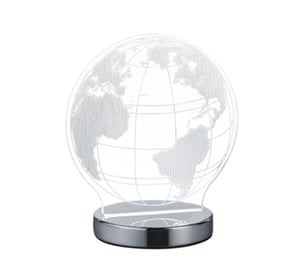 TRIO GLOBE Table Lamp, 7 W SMD LED Module, Chrome, Clear