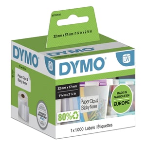 DYMO Original große Universal-Etiketten für LabelWriter | 57 mm x 32 mm | Selbstklebend | 1000 Stück pro Rolle | Lässt sich leicht von der Rolle abziehen | Für LabelWriter-Etikettendrucker | Hergestellt in Europa