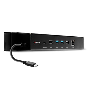 Lindy 43319 Dockingstation, kabelgebunden, USB 3.2 Gen 1 (3.1 Gen 1), Typ C, schwarz