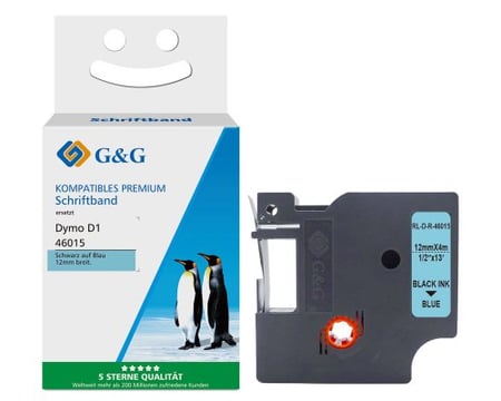 G&G 18800 taśmy do etykietowania Czarny na niebieskim D1