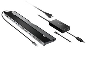 j5create JCD543P-EN Wired USB 3.2 Gen 1 (3.1 Gen 1) Type-C Docking Station, Black, Silver
