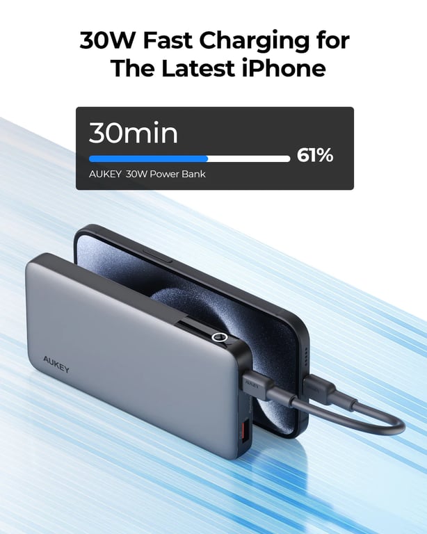 фото Зовнішній акумулятор (павербанк) Aukey PB-Y41 10000 mAh Grey