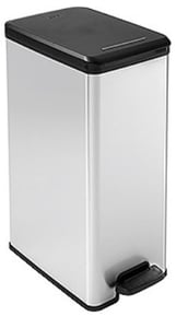 Curver Slim Bin 40L Fyrkantig Plast Svart, Silver