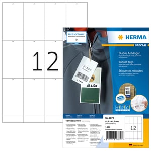 HERMA 6872 nicht klebende Etiketten, 1200 Stück, weiß, rechteckig