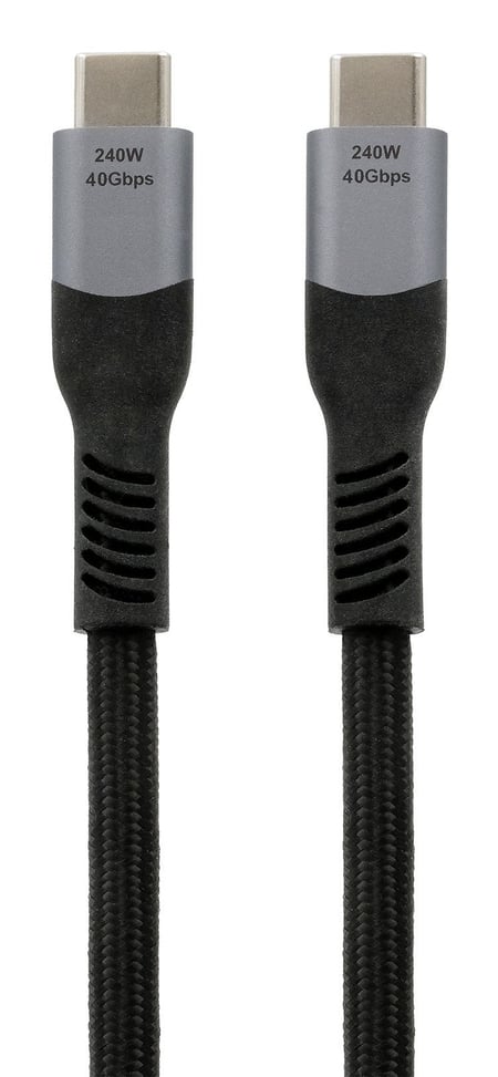 EXSYS EX-K1598-2.0 kabel USB USB4 Gen 3x2 2 m USB C 40 Gbit/s 240 W Czarny, Szary
