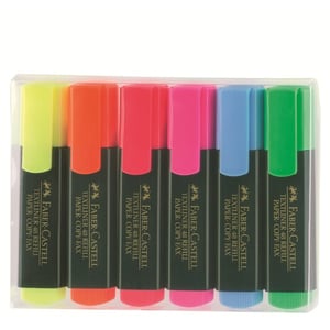 Faber-Castell TEXTLINER 48 Marker, 6 Stück: Orange, Rosa, Blau, Grün, Rot, Gelb