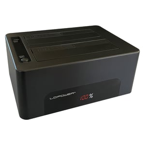 LC-Power LC-DOCK-U3-V stacja dokująca do dysków twardych USB 3.2 Gen 1 (3.1 Gen 1) Type-B Czarny