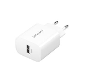 Intenso 1x USB-A-Adapter, weiß, universell, Wechselstrom, für den Innenbereich