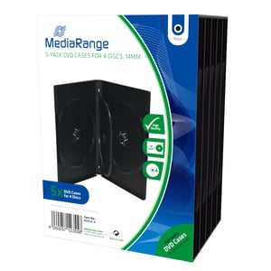 MediaRange BOX35-4 CD-fodral DVD-fodral för 4 skivor Svart