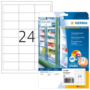 HERMA 4389 bedruckbare Etiketten, weiß, selbstklebende Etiketten zum Bedrucken