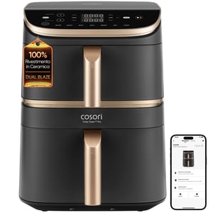 Cosori Turbo Tower Pro Smart Einzel 10,8 l Stand-Alone 2630 W Heißluftfritteuse Schwarz, Gold