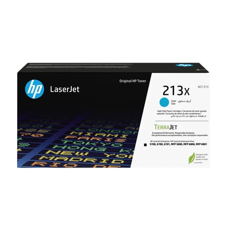 HP Oryginalnym wkładem z błękitnym tonerem o wysokiej wydajności 213X LaserJet