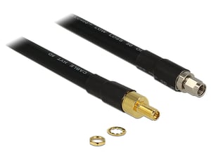DeLOCK 1 m RP-SMA/RP-SMA-Koaxialkabel CFD400, LLC400 Schwarz