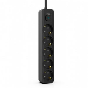 Inca IPW-44SY ochrona przeciwprzepięciowa Czarny 5 x gniazdo sieciowe 230 V 1,5 m