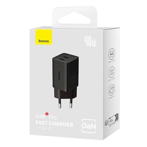 Baseus GaN5 Pro 40W Uniwersalne Czarny Prąd przemienny Szybkie ładowanie Wewnętrzna