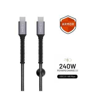 FIXED FIXDA-CC2-GR kabel USB USB 2.0 2 m USB C 4,8 Gbit/s 240 W Szary