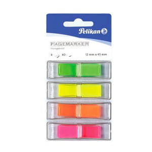 Pelikan 200311 Self-Adhesive Rectangular Labels—Green, Orange, Pink, Yellow—160 pcs.