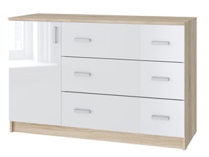 Tuckano Komoda 3S1D BASIC 120x77x44cm sonoma/biały połysk